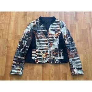 Witteveen Abstract Print‎ Blazer Jacket Women's Size 40 Artsy Career